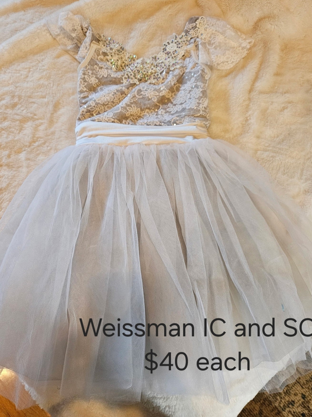 Sparkle Lace & Tulle Kids Costume Dress - White
